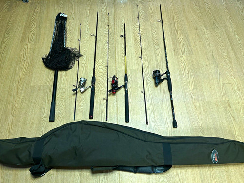 Black spinning fishing rod - black, &